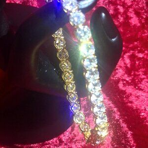 New Moisannite tennis bracelet (VVS1) Grade D 8 inches (gold overlay)